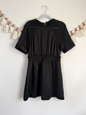 Reiss Myla Eyelet Short Sleeve Mini Dress Satin Evening Feminine Date Night 8